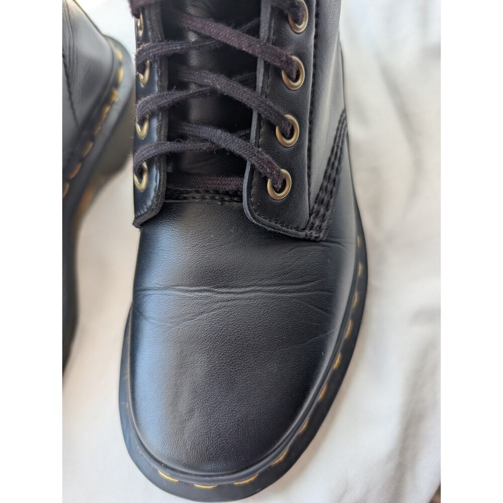 Dr. Doc Martens Air Wair VEGAN 1460 Felix Rub Off Black Combat Boots 5M/6W - Picture 3 of 7